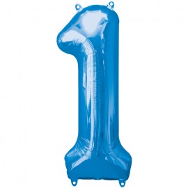 Number 1 Blue Supershape Foil Balloon