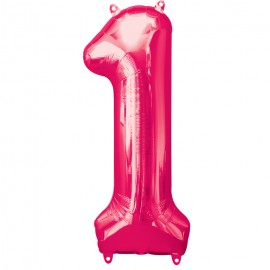 Number 1 Pink Supershape Foil Balloon